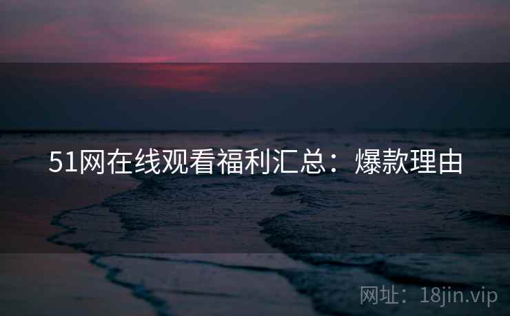 51网在线观看福利汇总：爆款理由