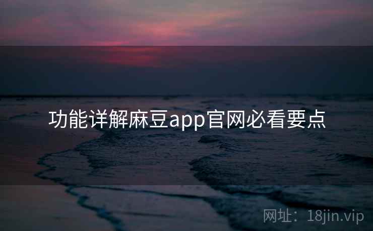 功能详解麻豆app官网必看要点
